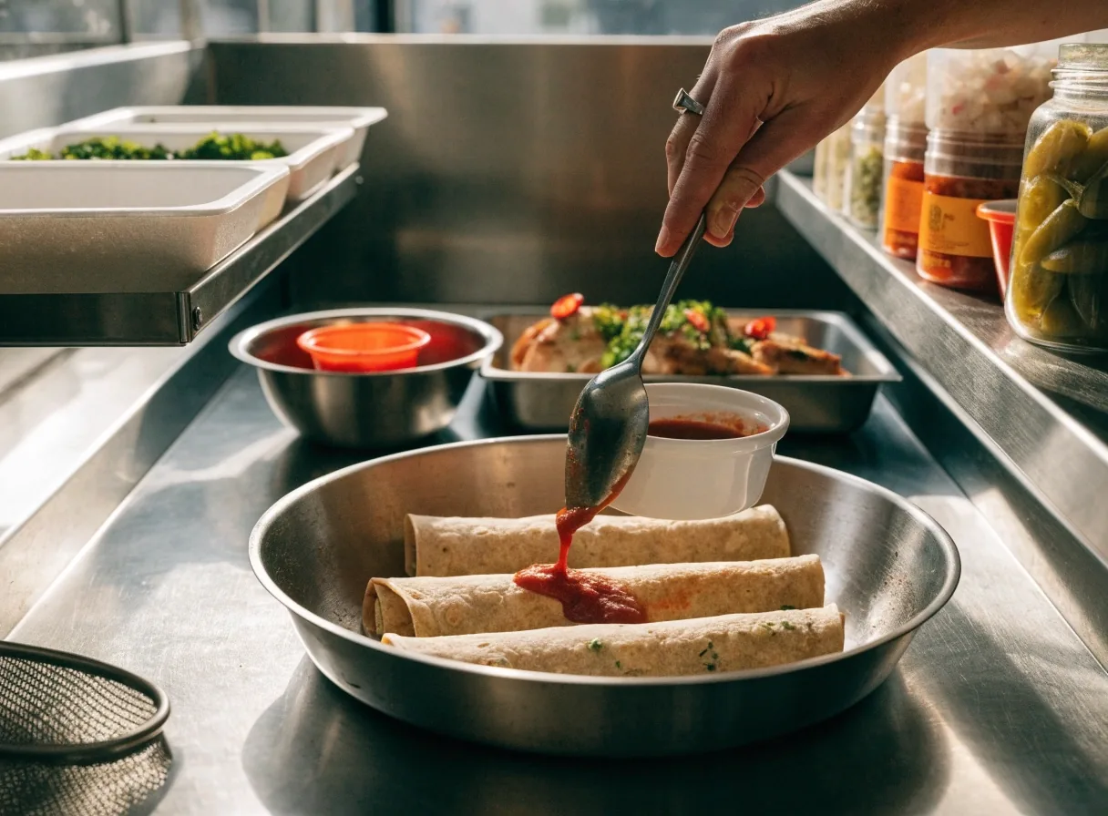 Family-style Mexican spread viewed from above