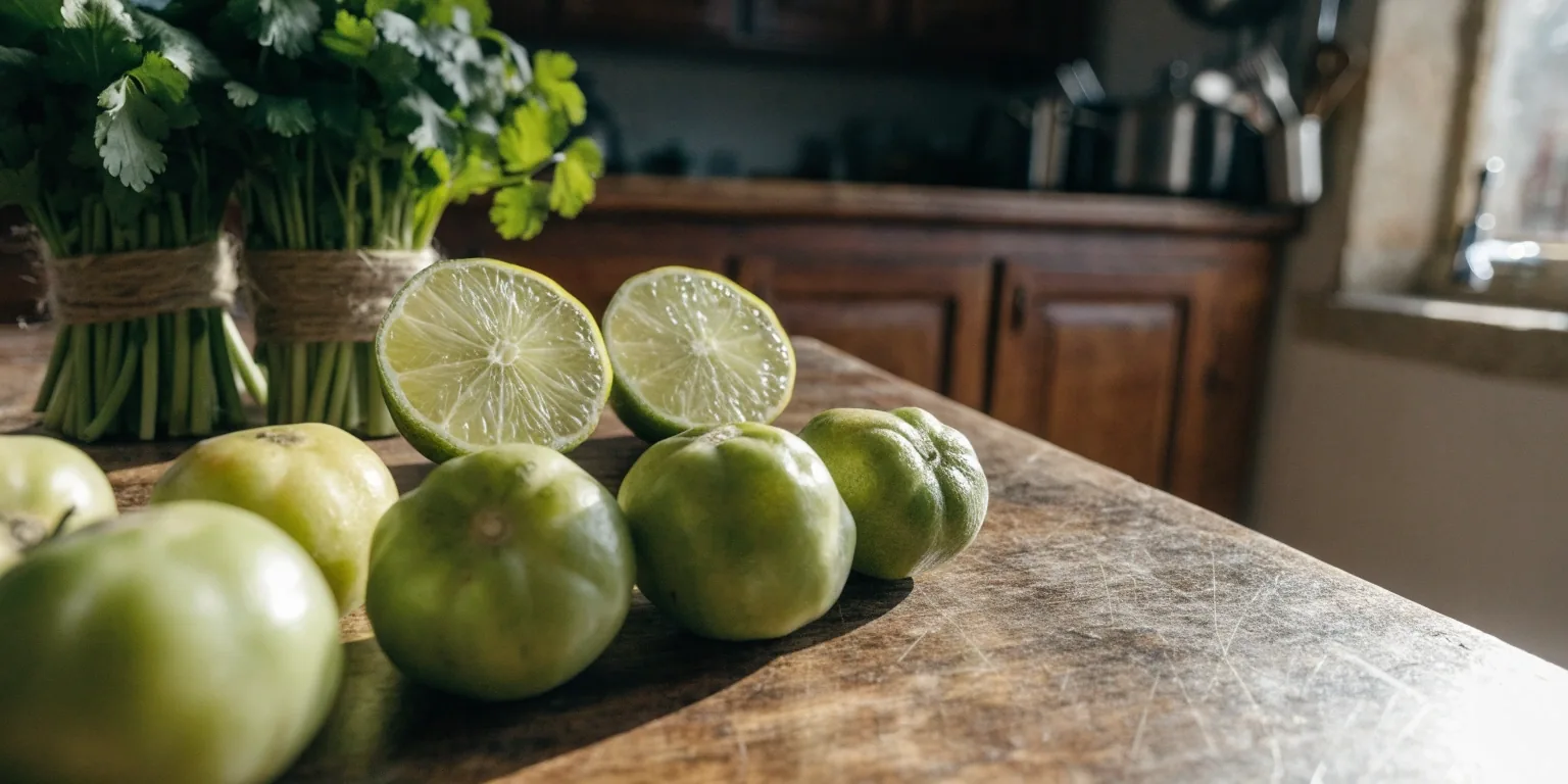 Fresh green salsa in a steel well
